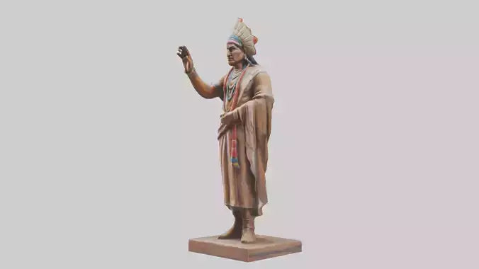 Indian Leader statue model VR / AR / low-poly