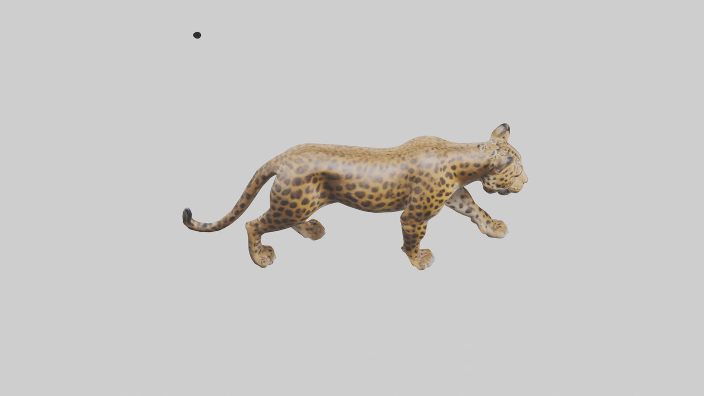 3D model Indian Leopard stalking model VR / AR / low-poly