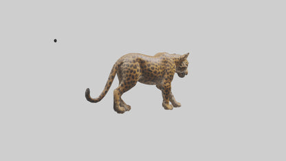 3D model Indian Leopard stalking model VR / AR / low-poly