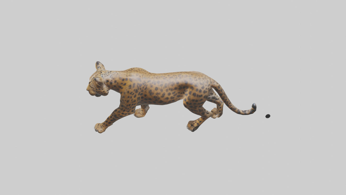 3D model Indian Leopard stalking model VR / AR / low-poly