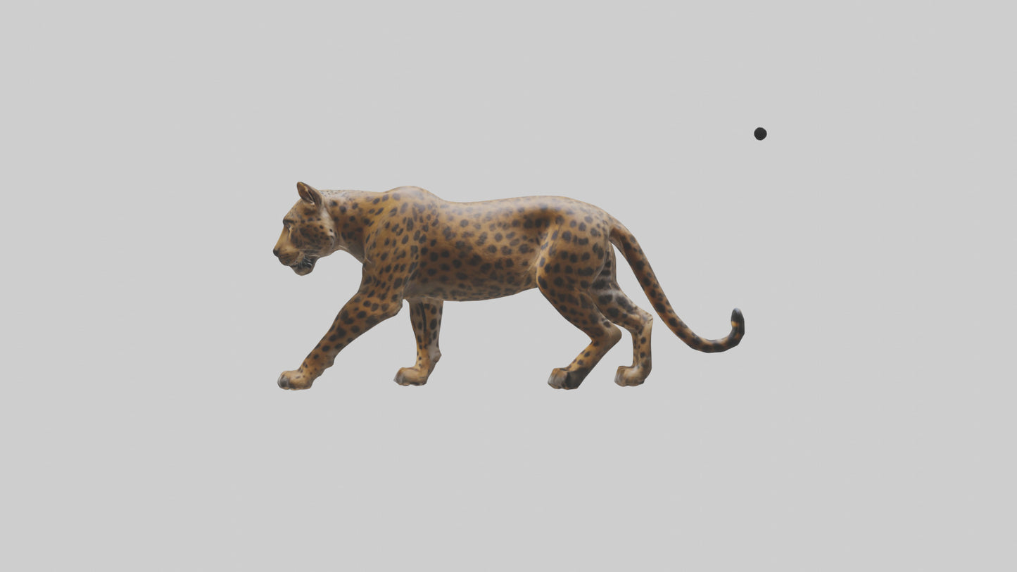3D model Indian Leopard stalking model VR / AR / low-poly