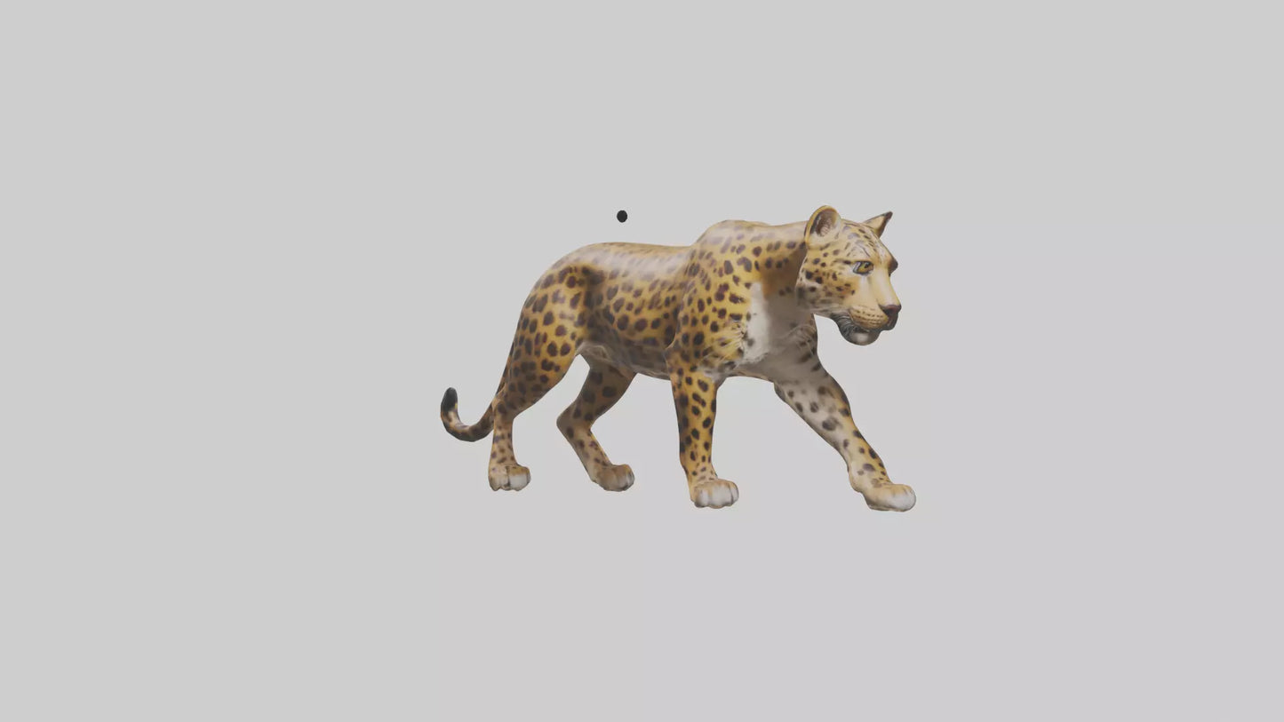 3D model Indian Leopard stalking model VR / AR / low-poly