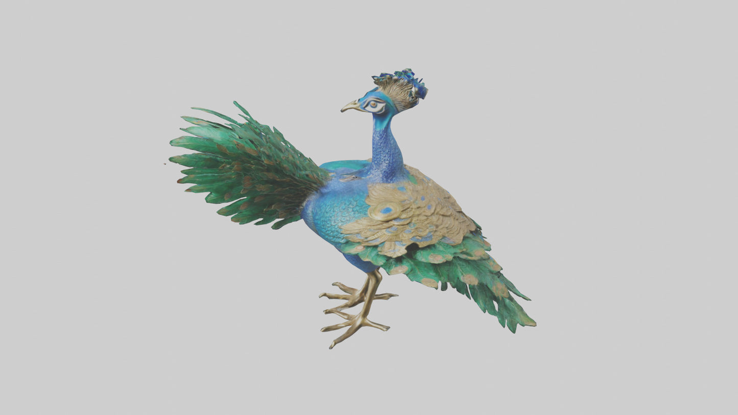 3D model Indian Peafowl statue model VR / AR / low-poly