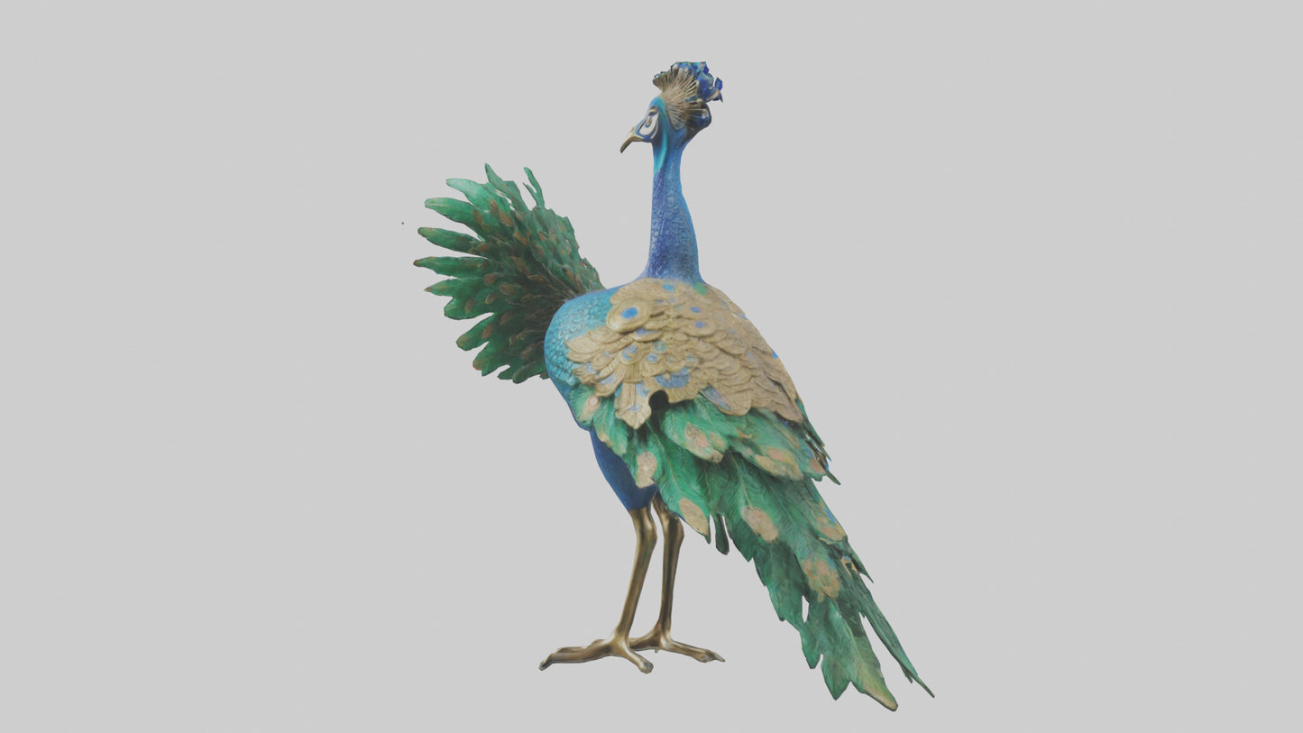 3D model Indian Peafowl statue model VR / AR / low-poly