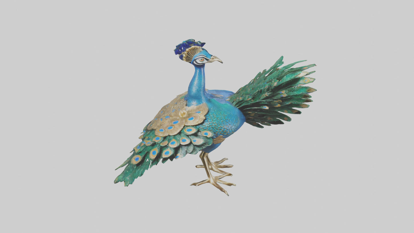3D model Indian Peafowl statue model VR / AR / low-poly