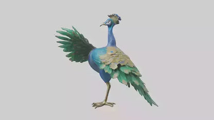 3D model Indian Peafowl statue model VR / AR / low-poly
