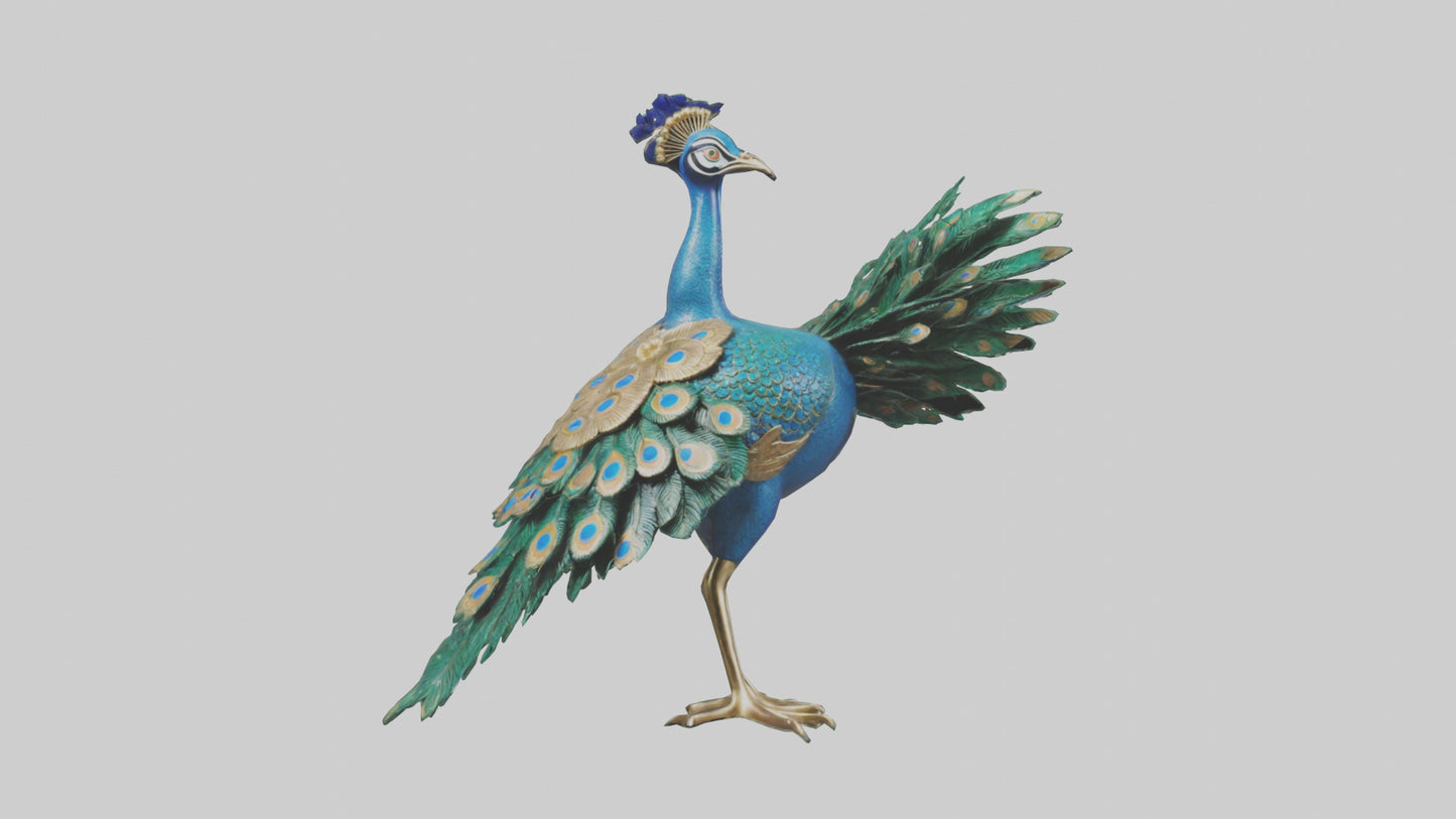 3D model Indian Peafowl statue model VR / AR / low-poly