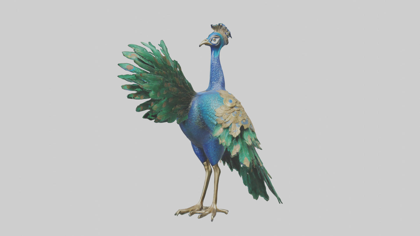 3D model Indian Peafowl statue model VR / AR / low-poly