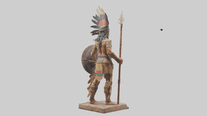 3D model Indian warrior statue model VR / AR / low-poly