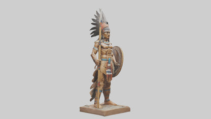3D model Indian warrior statue model VR / AR / low-poly
