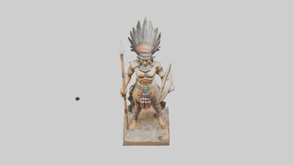 3D model Indian warrior statue model VR / AR / low-poly