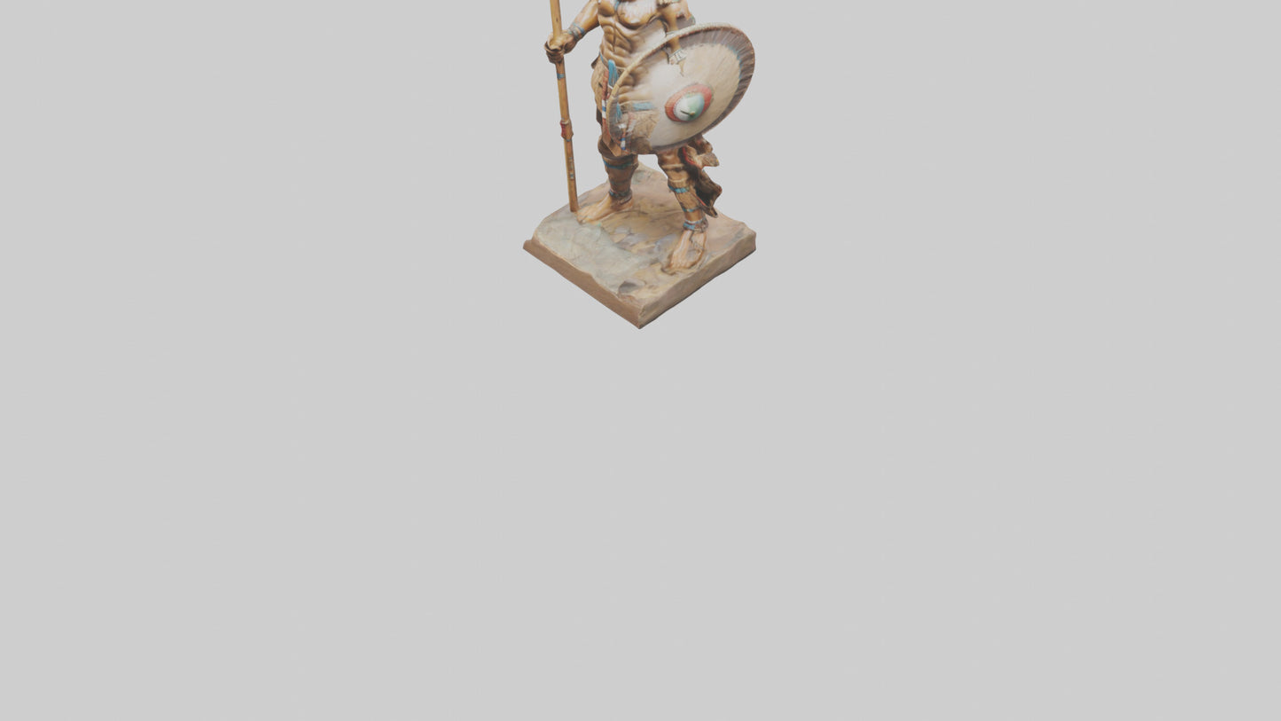 3D model Indian warrior statue model VR / AR / low-poly