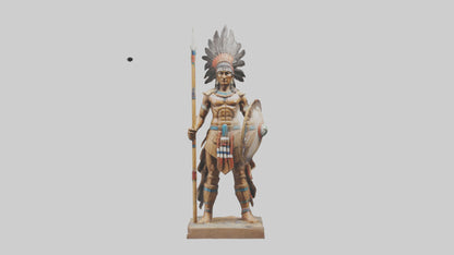 3D model Indian warrior statue model VR / AR / low-poly