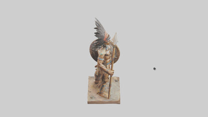 3D model Indian warrior statue model VR / AR / low-poly