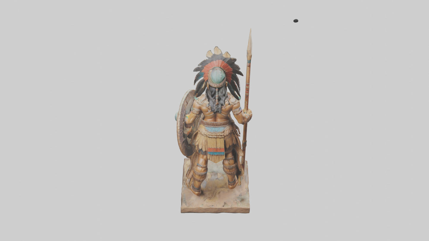 3D model Indian warrior statue model VR / AR / low-poly