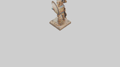 3D model Indian warrior statue model VR / AR / low-poly