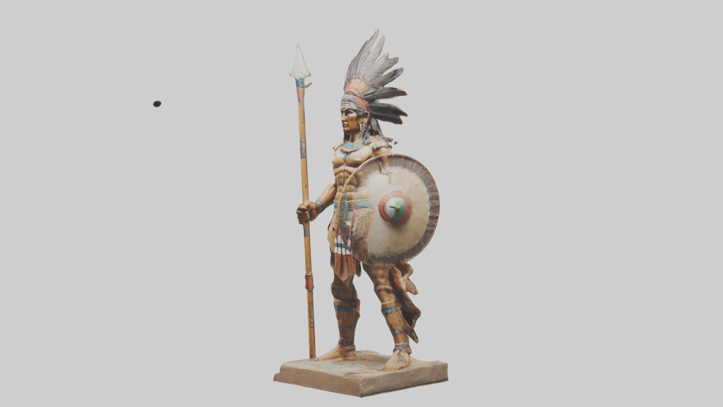 3D model Indian warrior statue model VR / AR / low-poly