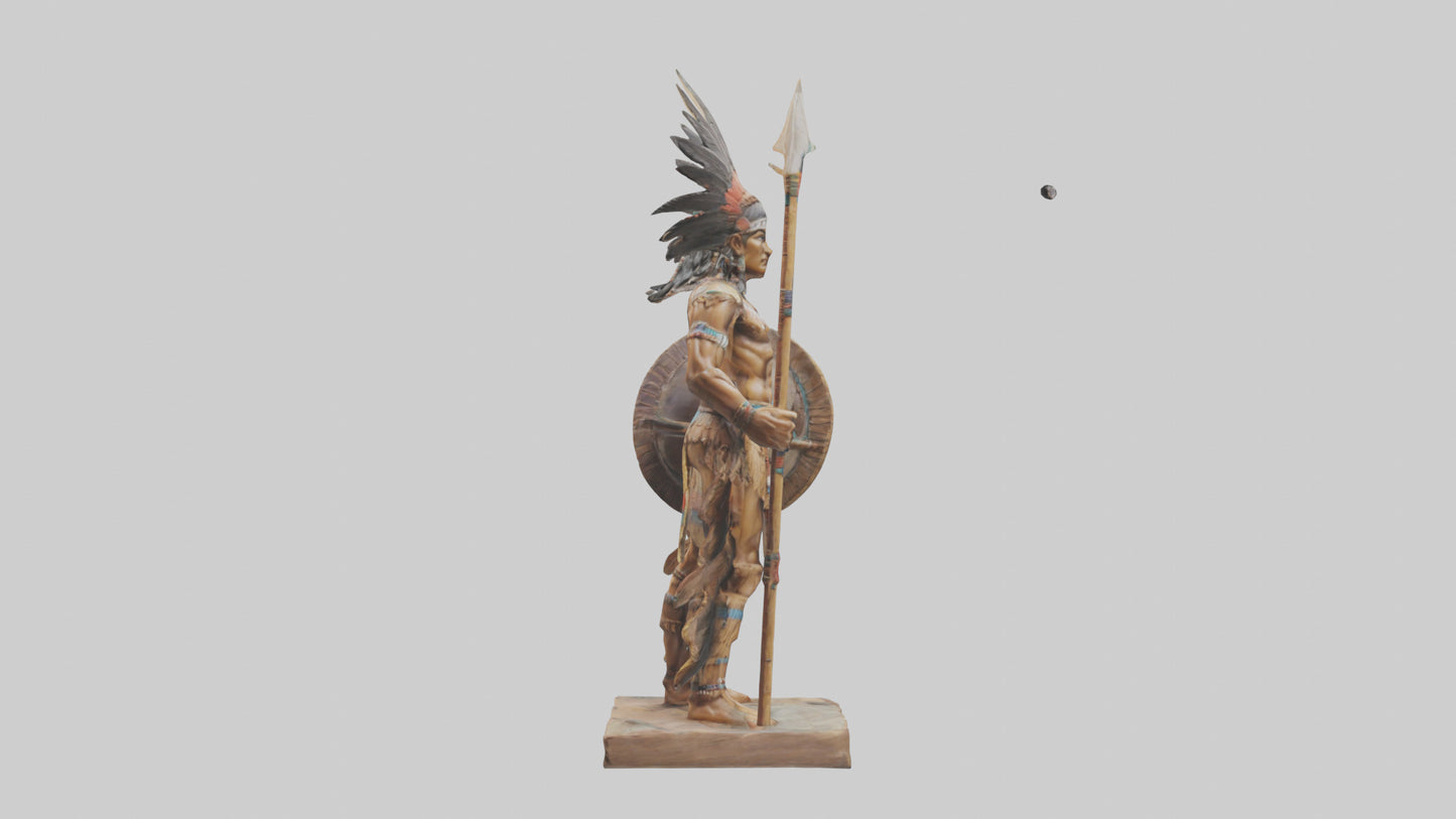 3D model Indian warrior statue model VR / AR / low-poly