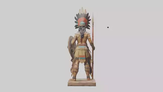 3D model Indian warrior statue model VR / AR / low-poly