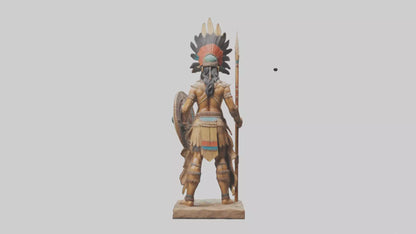 3D model Indian warrior statue model VR / AR / low-poly
