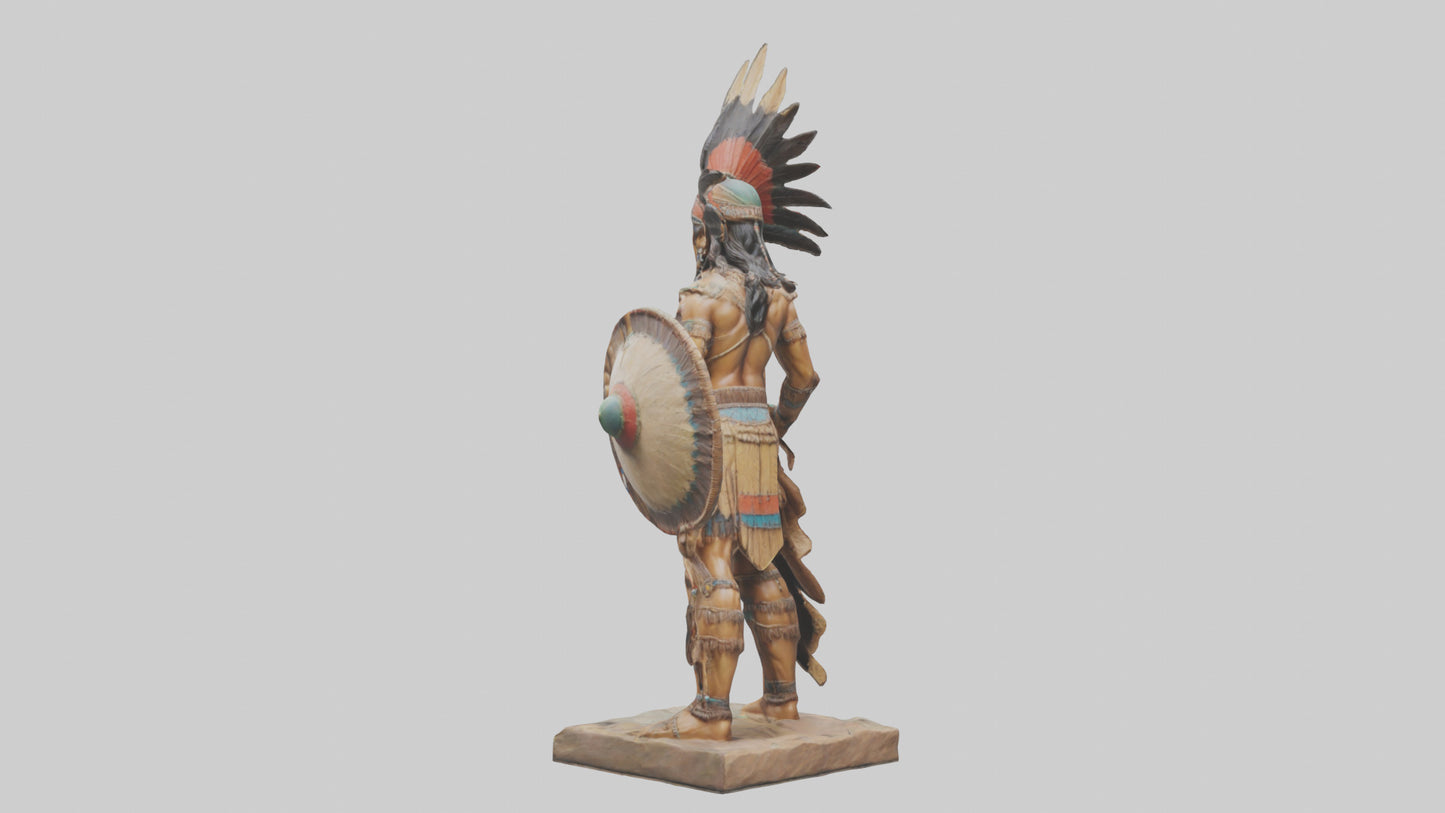 3D model Indian warrior statue model VR / AR / low-poly