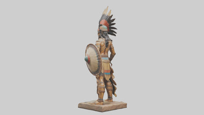 3D model Indian warrior statue model VR / AR / low-poly