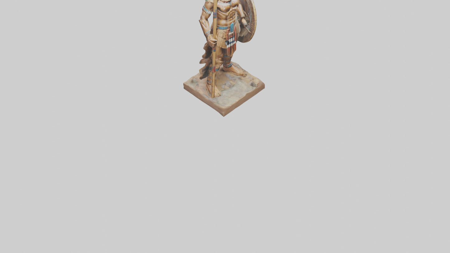 3D model Indian warrior statue model VR / AR / low-poly
