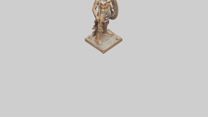3D model Indian warrior statue model VR / AR / low-poly