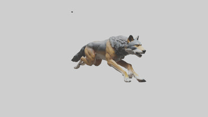 3D model Indian Wolf running model VR / AR / low-poly