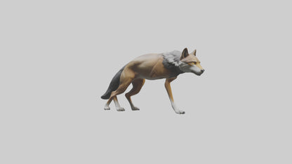3D model Indian Wolf stalking model VR / AR / low-poly