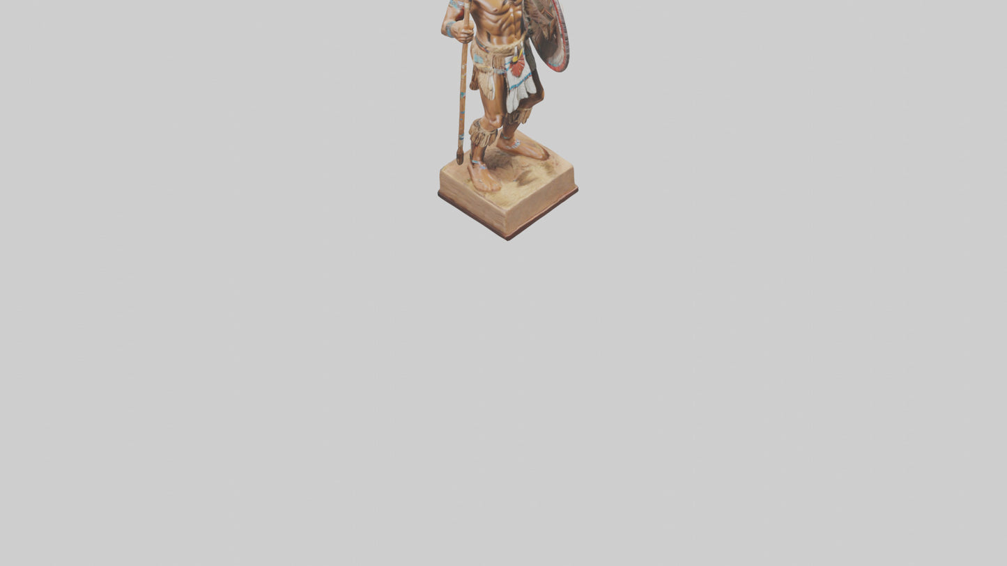 3D model Indigenous Warrior statue model VR / AR / low-poly