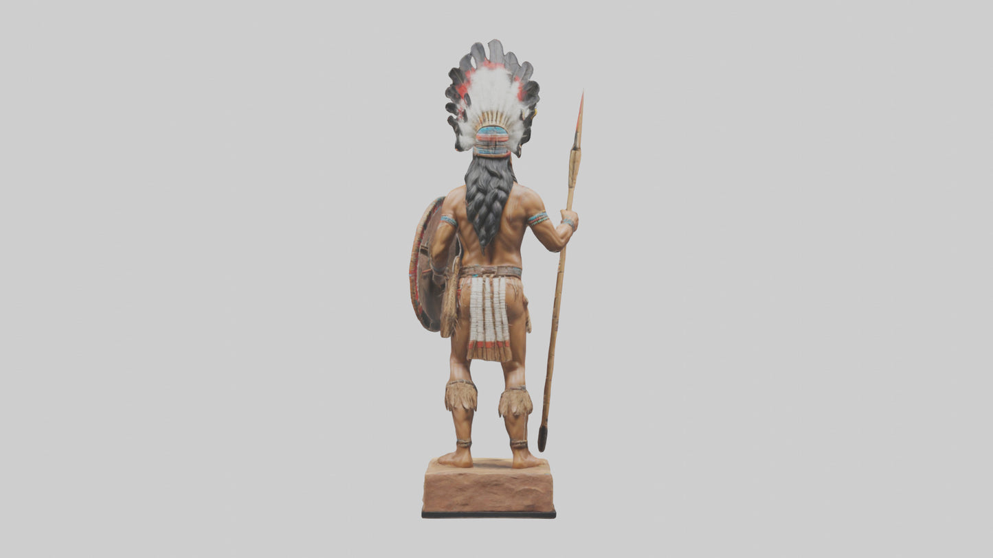 3D model Indigenous Warrior statue model VR / AR / low-poly