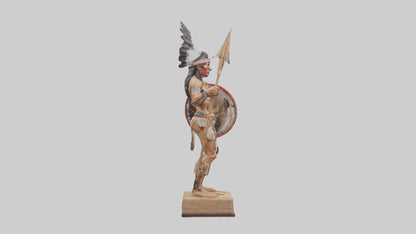 3D model Indigenous Warrior statue model VR / AR / low-poly
