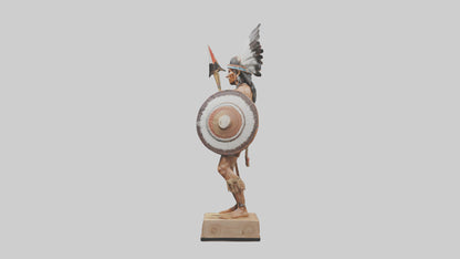 3D model Indigenous Warrior statue model VR / AR / low-poly