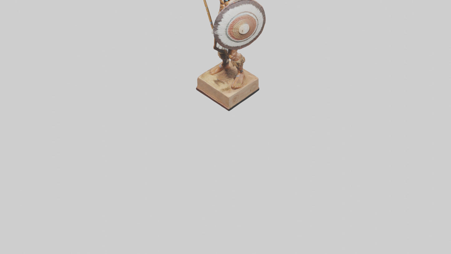 3D model Indigenous Warrior statue model VR / AR / low-poly