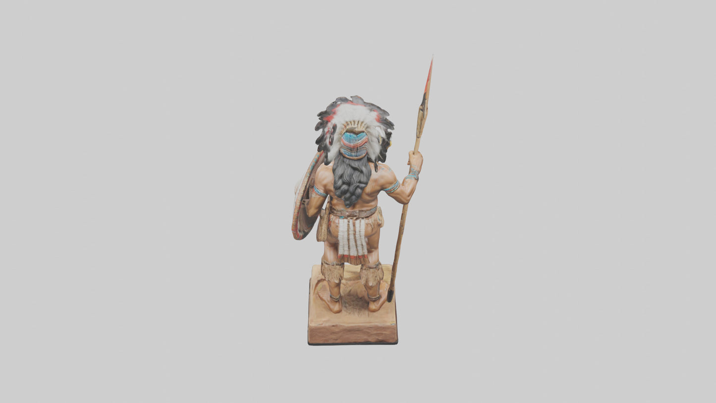 3D model Indigenous Warrior statue model VR / AR / low-poly