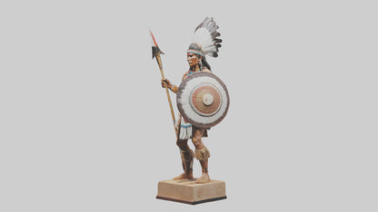 3D model Indigenous Warrior statue model VR / AR / low-poly