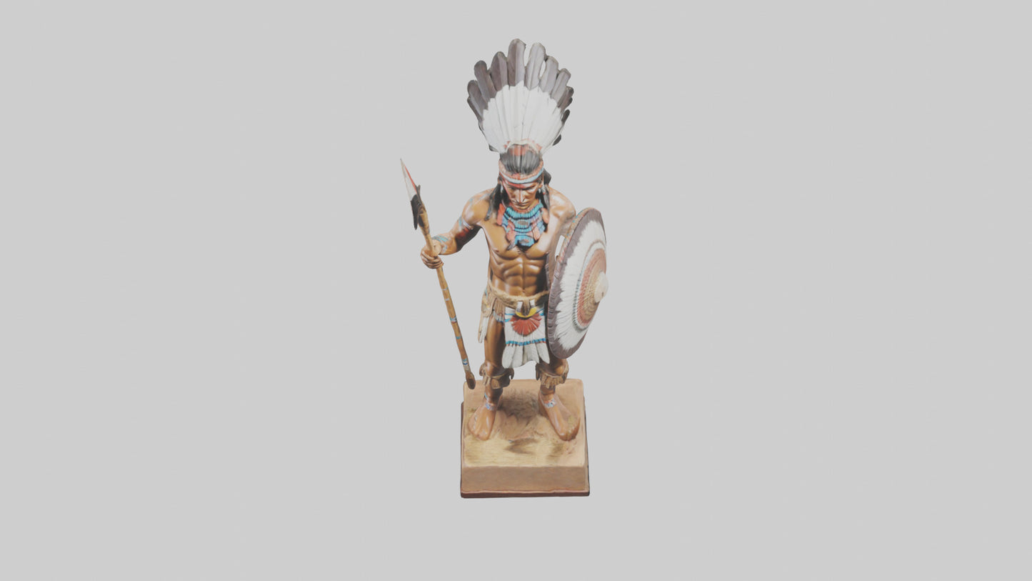 3D model Indigenous Warrior statue model VR / AR / low-poly
