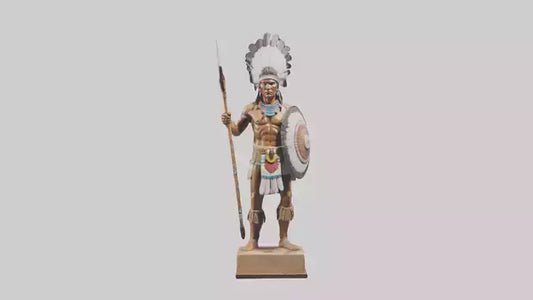 3D model Indigenous Warrior statue model VR / AR / low-poly