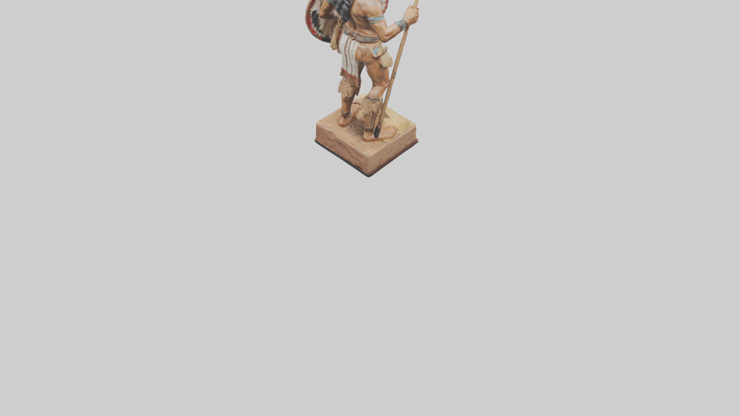3D model Indigenous Warrior statue model VR / AR / low-poly