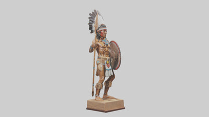 3D model Indigenous Warrior statue model VR / AR / low-poly