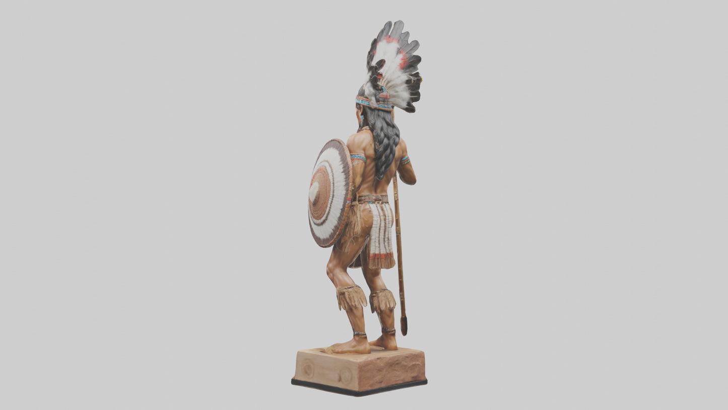 3D model Indigenous Warrior statue model VR / AR / low-poly