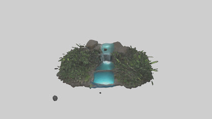 3D model Indoor waterfall model VR / AR / low-poly