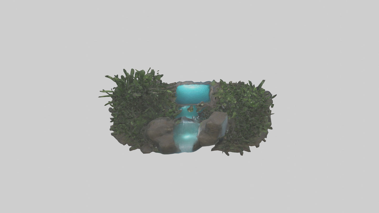 3D model Indoor waterfall model VR / AR / low-poly