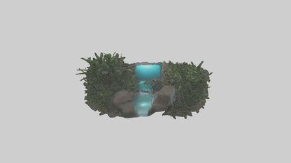 3D model Indoor waterfall model VR / AR / low-poly