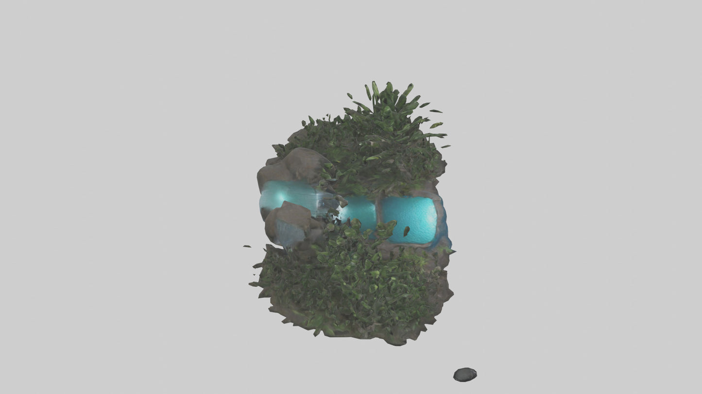 3D model Indoor waterfall model VR / AR / low-poly