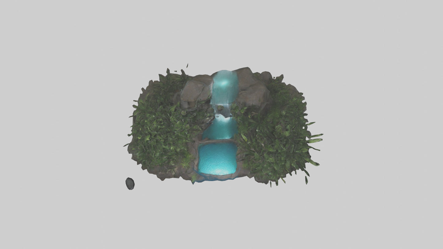 3D model Indoor waterfall model VR / AR / low-poly