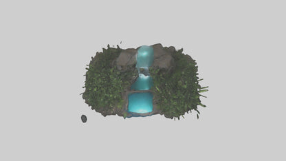 3D model Indoor waterfall model VR / AR / low-poly
