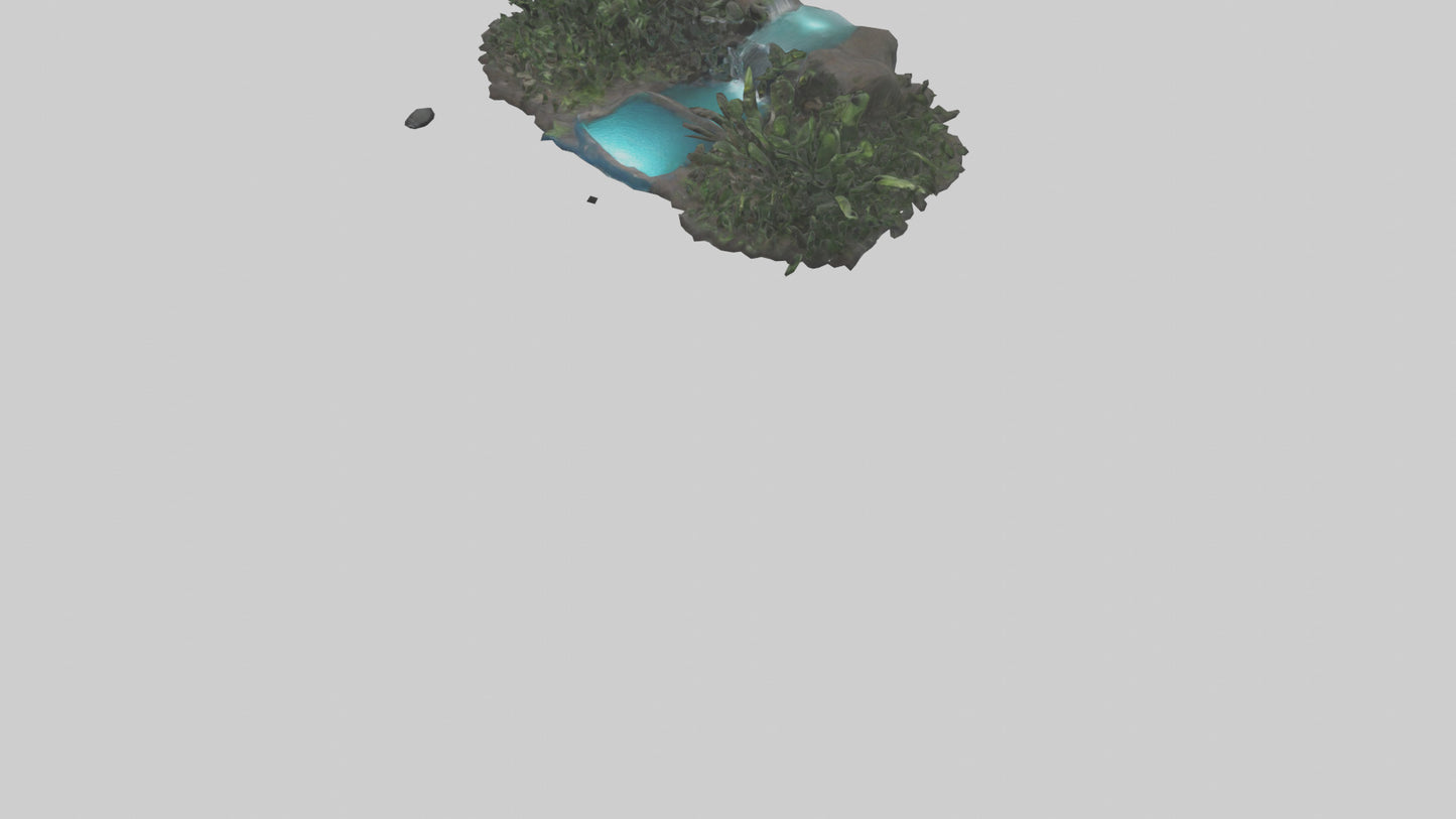 3D model Indoor waterfall model VR / AR / low-poly