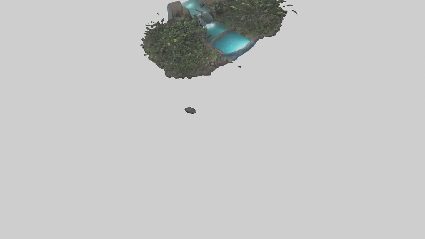 3D model Indoor waterfall model VR / AR / low-poly